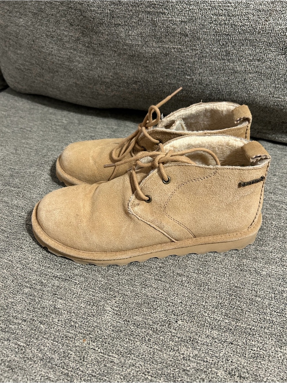 Bearpaw Cow Suede Chukka Sherpa Boots Womens Size 9